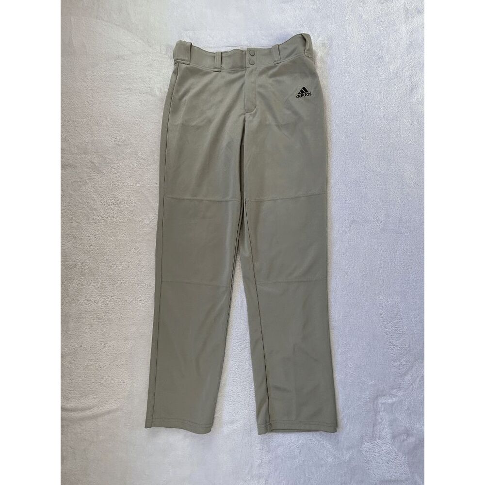 Men's Adidas Relaxed Fit Gray Baseball Pants, Size M, Open Bottom NWT
